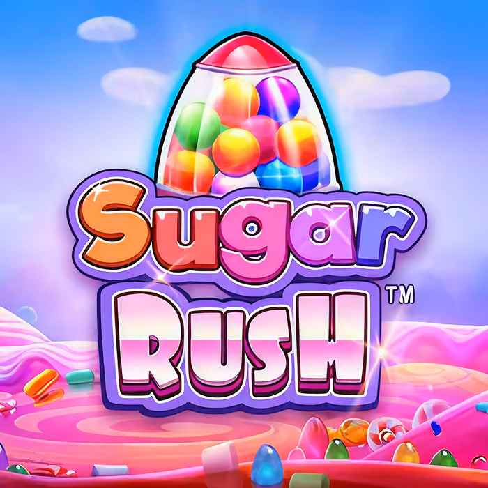 Sugar Rush slot featuring colorful candies and cluster pays mechanics